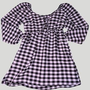 Black and Purple Checkered Dress